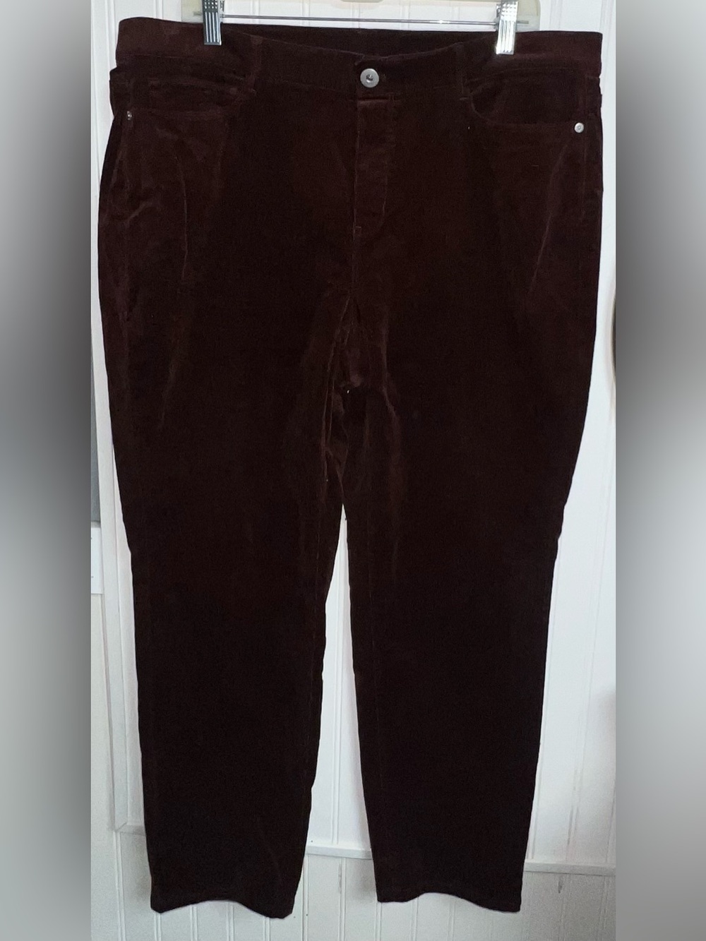 J. Jill Corduroy Pants Size XL Chocolate Brown Straight Leg Stretch Casual